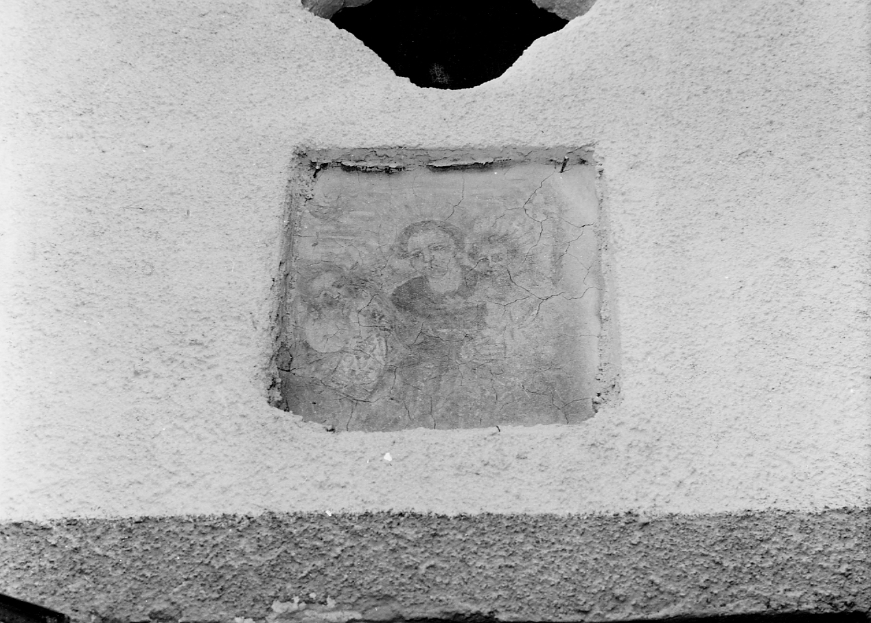 MADONNA CON BAMBINO E SANTO (dipinto) - ambito Italia centrale (sec. XVII)