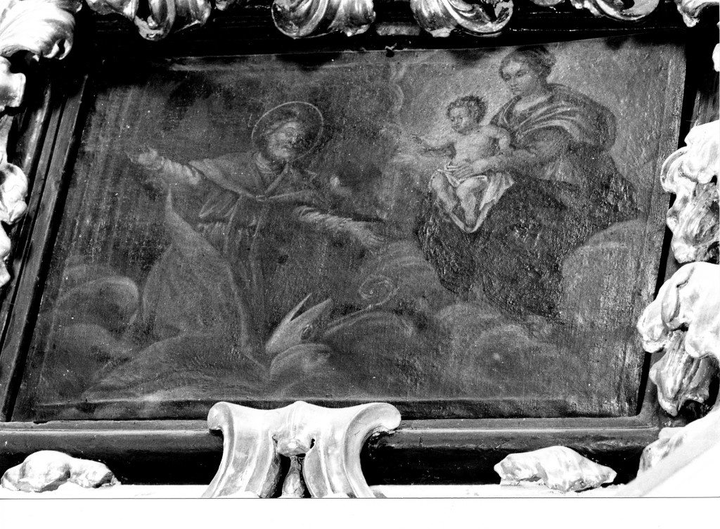 Madonna con Bambino e Santo (dipinto) - ambito Italia centrale (sec. XVIII)