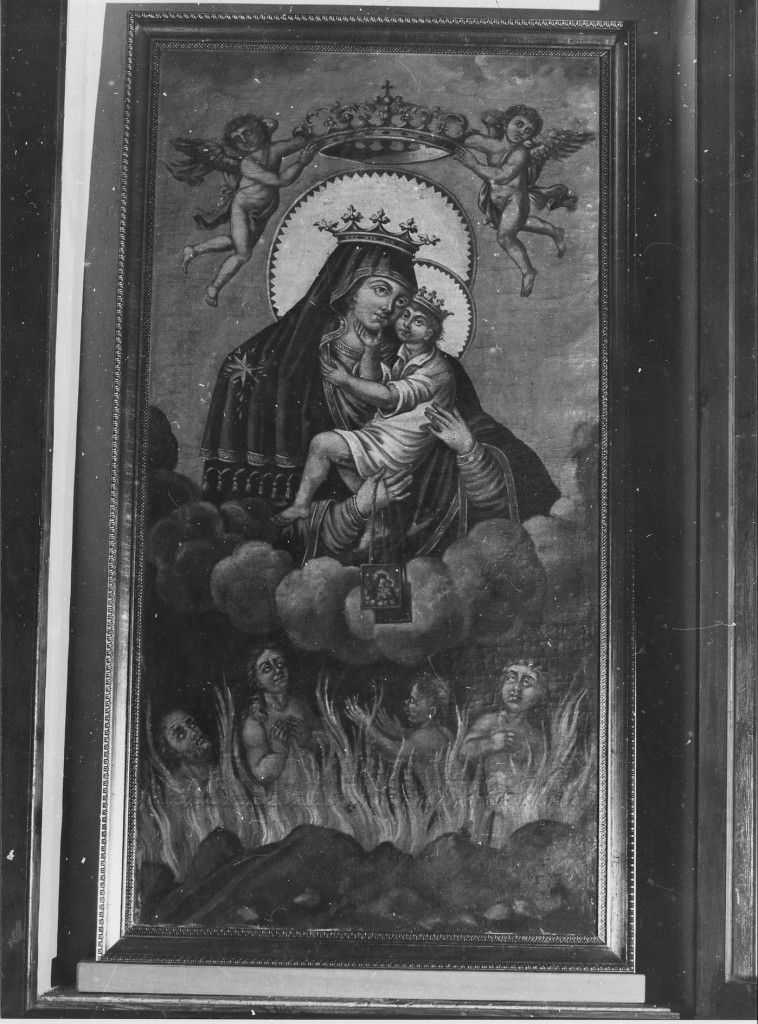Madonna che intercede per le anime del purgatorio (dipinto) - ambito Italia centrale (fine/inizio secc. XVIII/ XIX)