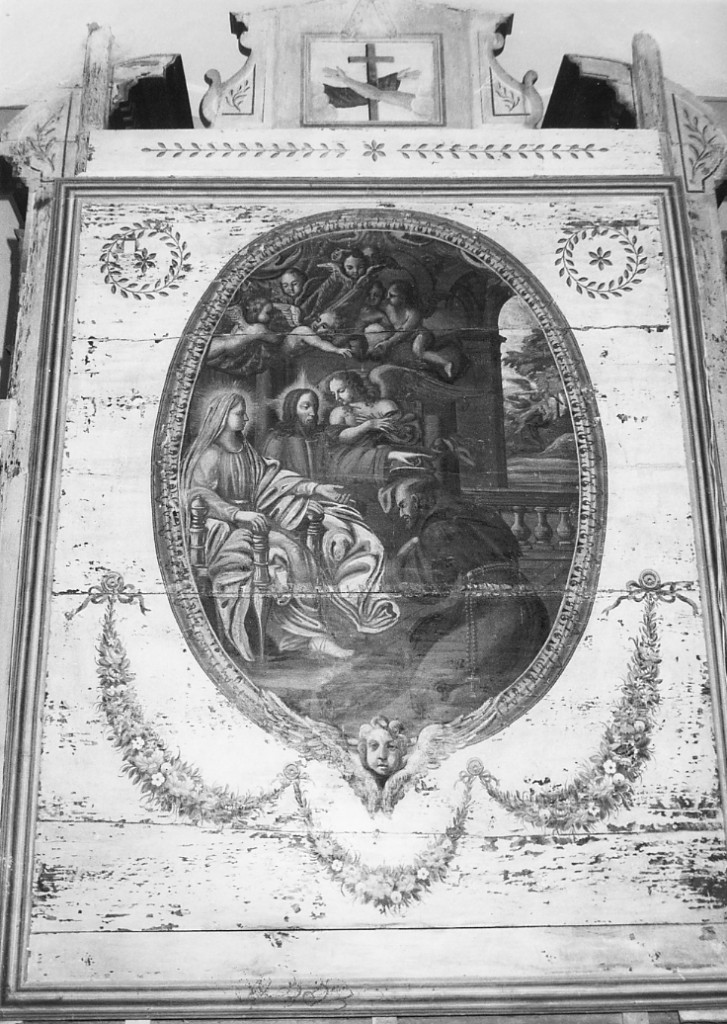 San Felice da Cantalice in adorazione di Cristo e della Madonna (dipinto) - ambito abruzzese (prima metà sec. XIX)