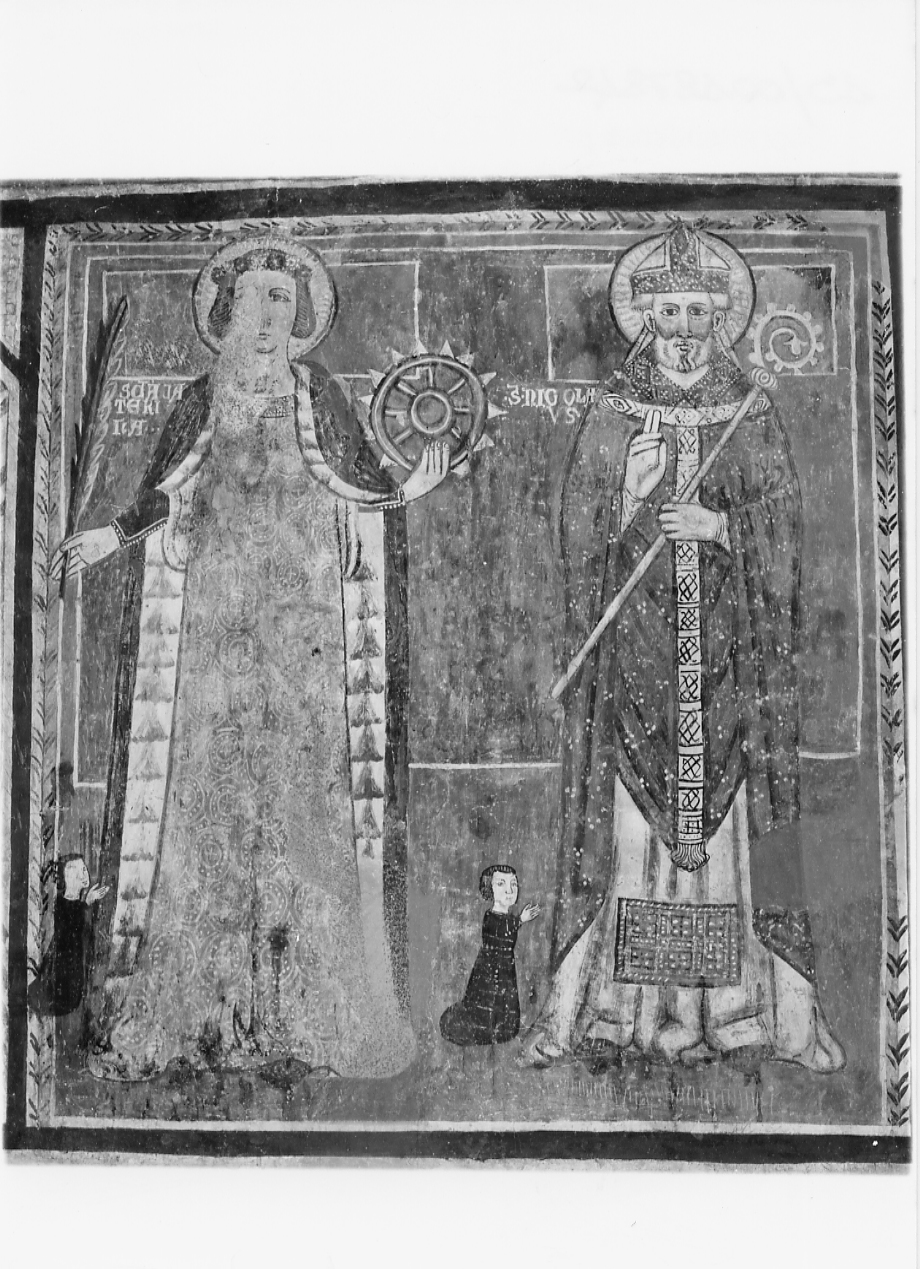 Santa Caterina d'Alessandria e San Nicola di Bari, Santa Caterina d'Alessandria e San Nicola di Bari (dipinto, opera isolata) - ambito abruzzese (sec. XIV)
