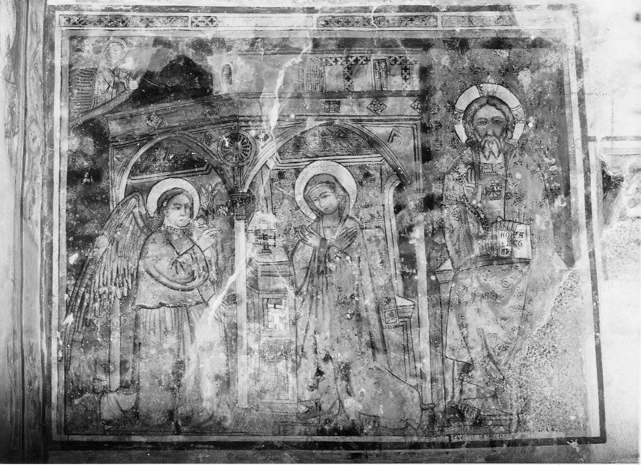 Annunciazione e Cristo benedicente, Annunciazione e Cristo benedicente (dipinto, opera isolata) - ambito abruzzese (sec. XV)