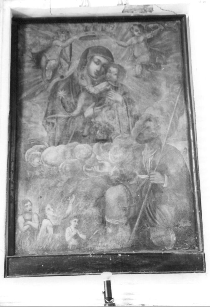Madonna con Bambino, Anime purganti e San Rocco (dipinto, opera isolata) - ambito abruzzese (sec. XVIII)