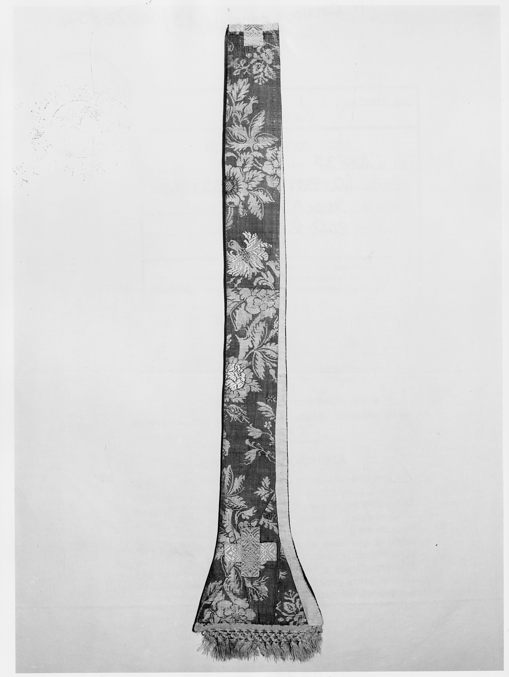 stola - manifattura italiana, manifattura francese (secondo quarto sec. XVIII)