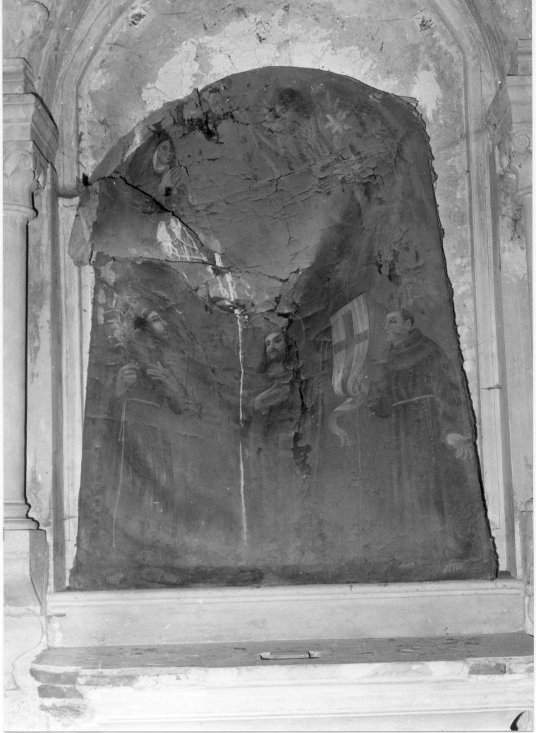 Annunciazione, Cristo tra Sant'Antonio da Padova e San Giovanni da Capestrano (dipinto) - ambito Italia centrale (sec. XVII)