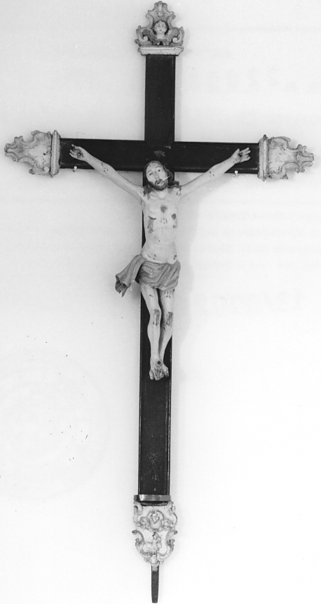 motivi decorativi a voluta con figure (croce processionale, opera isolata) - ambito Italia centrale (sec. XVIII)