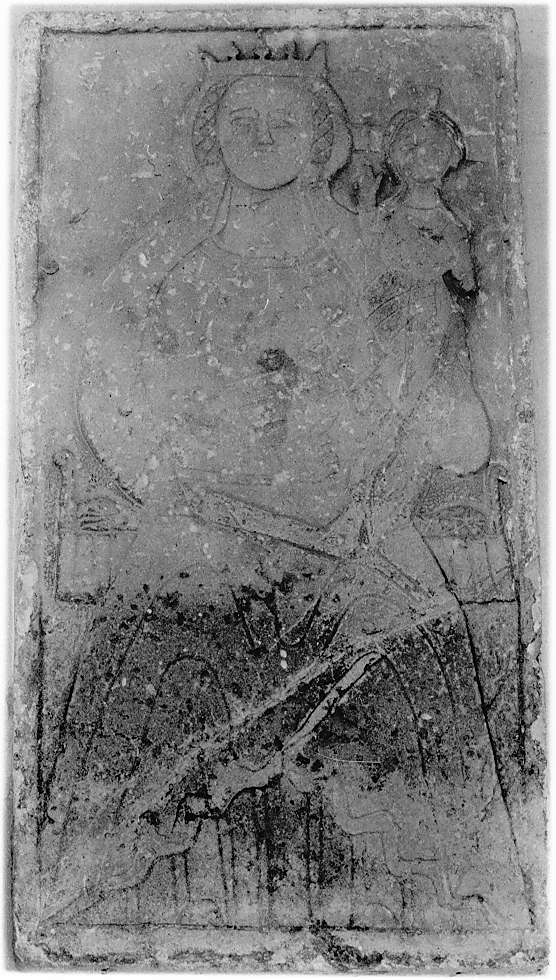 Madonna in trono con Bambino (lastra, opera isolata) - ambito Italia centrale (sec. XII)