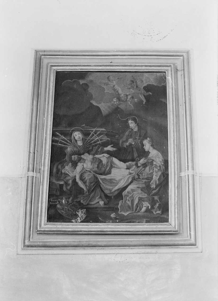 compianto sul Cristo morto (dipinto, opera isolata) di Ricciardo Gaetano (attribuito) (sec. XVIII)