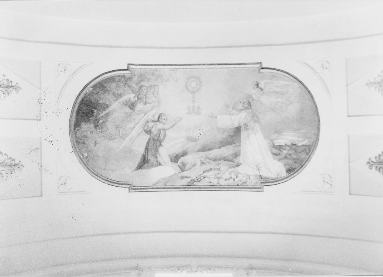 Santa Chiara respinge i saraceni con l'ostensorio (dipinto, opera isolata) - ambito Italia centrale (fine/inizio secc. XIX/ XX)