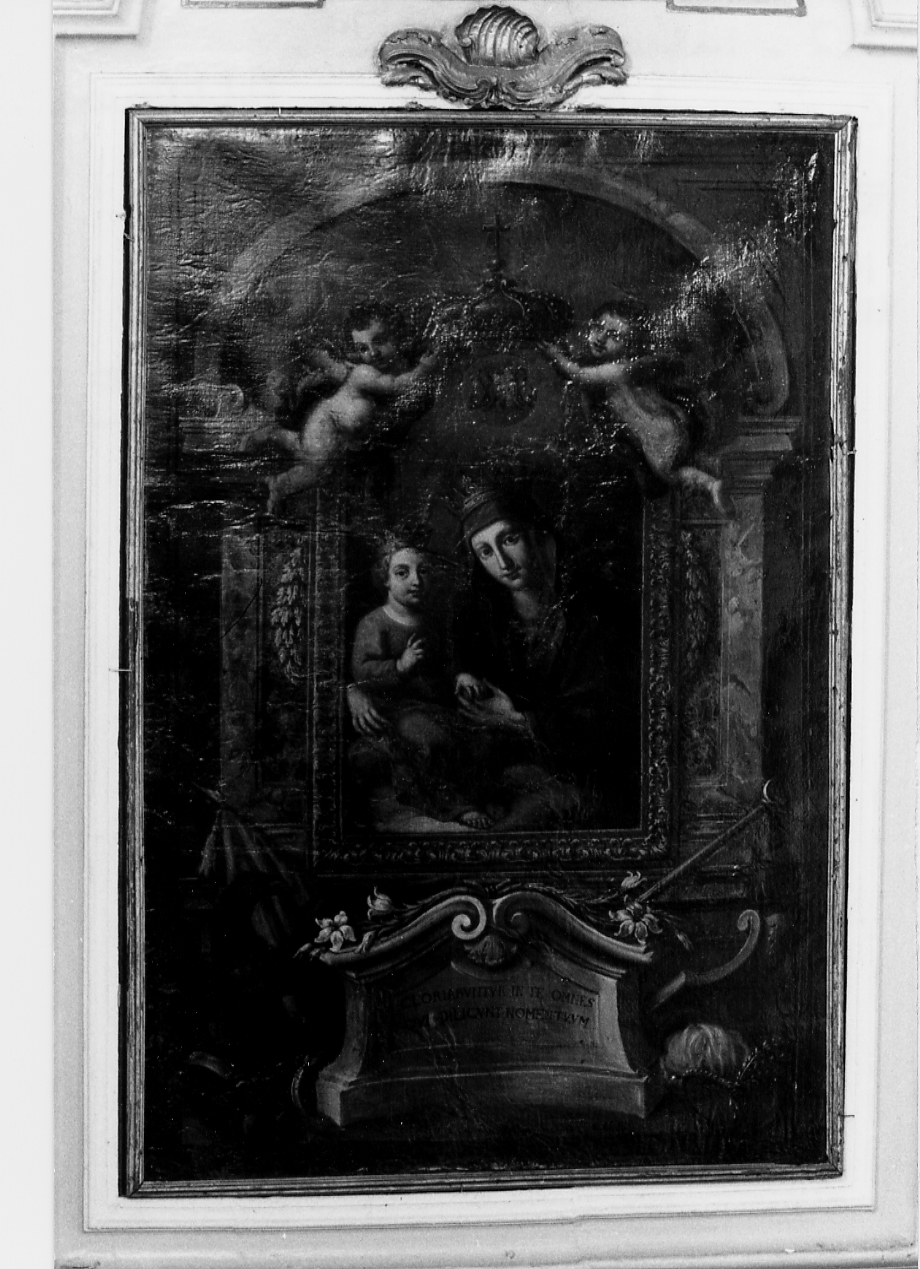 Madonna Incoronata col Bambino (dipinto) - ambito Italia centrale (sec. XVII)