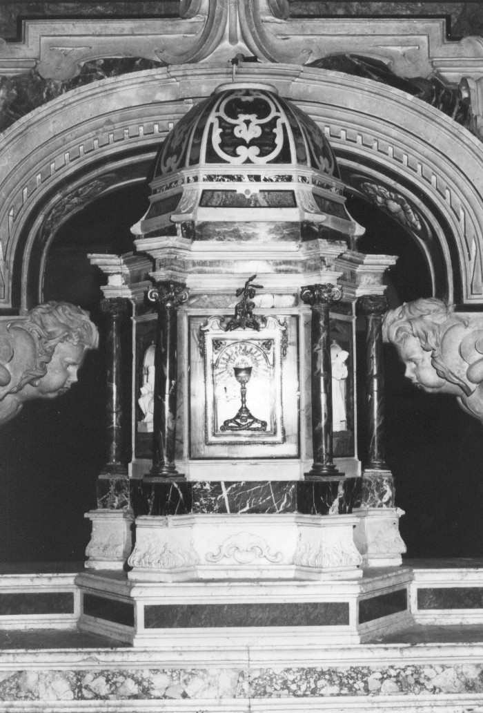 tabernacolo, elemento d'insieme - produzione di Pescocostanzo (sec. XVII)