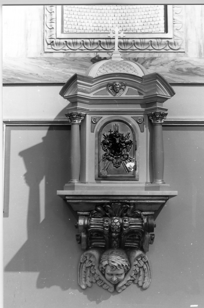 motivi decorativi architettonici con teste di angioletto (tabernacolo, opera isolata) - ambito Italia centrale (fine/inizio secc. XVIII/ XIX)