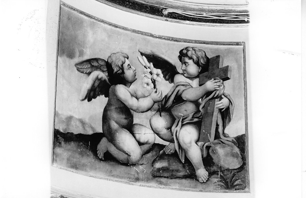 angioletti con libro (dipinto) - ambito abruzzese (fine/inizio secc. XVIII/ XIX)