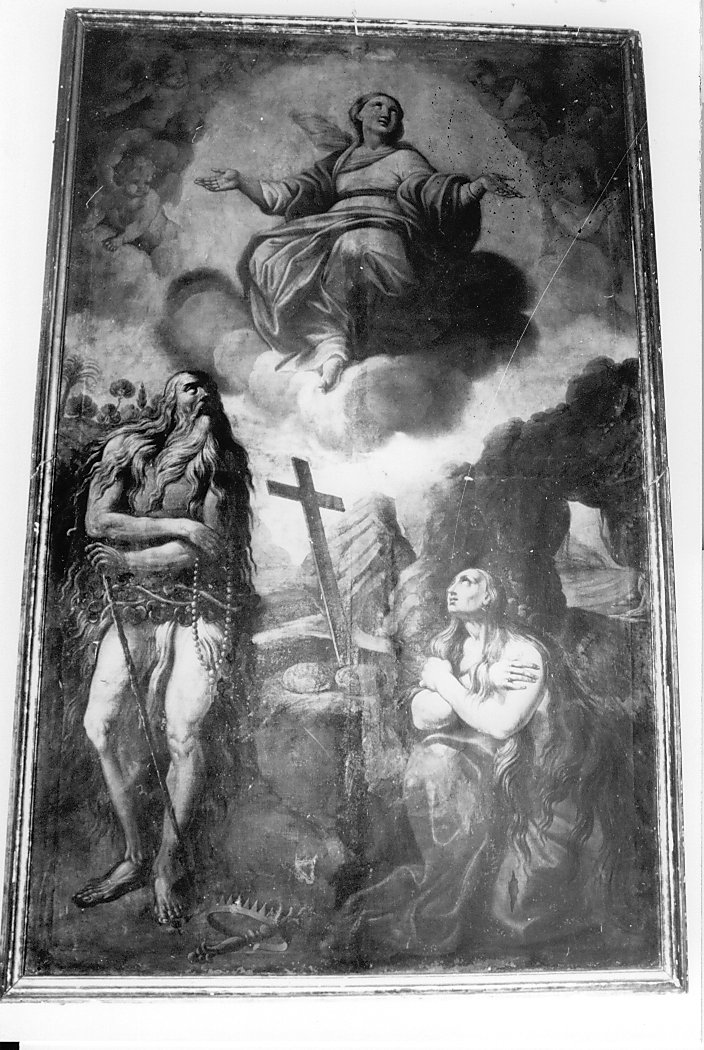 Madonna Assunta con San Girolamo e Maria Maddalena (dipinto, opera isolata) - ambito napoletano (fine/inizio secc. XVI/ XVII)