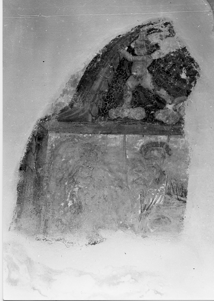 Angelo con Santi (dipinto, frammento) - ambito abruzzese (sec. XVI)