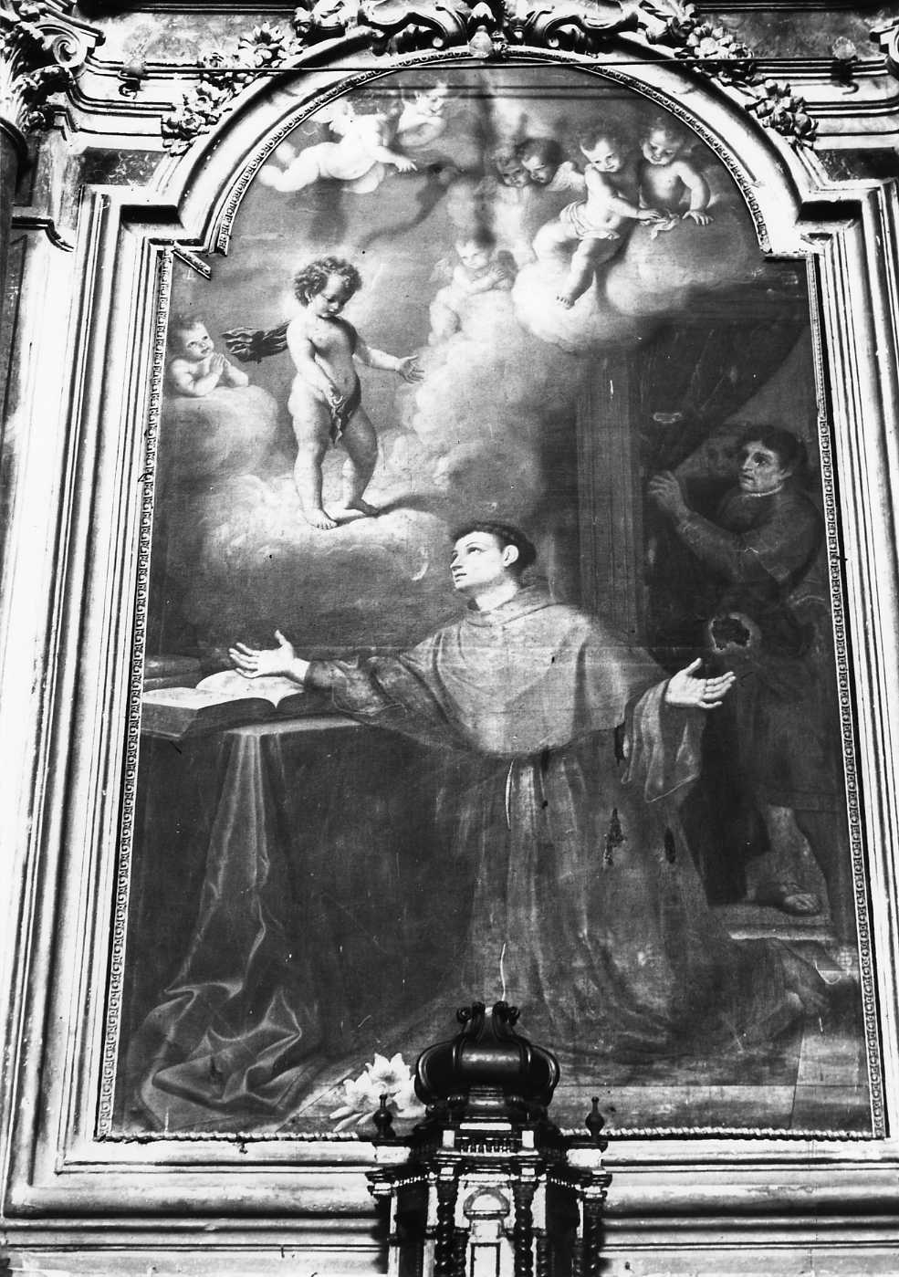apparizione di Gesù Bambino a Sant'Antonio da Padova (dipinto) - ambito Italia centrale (sec. XVII)