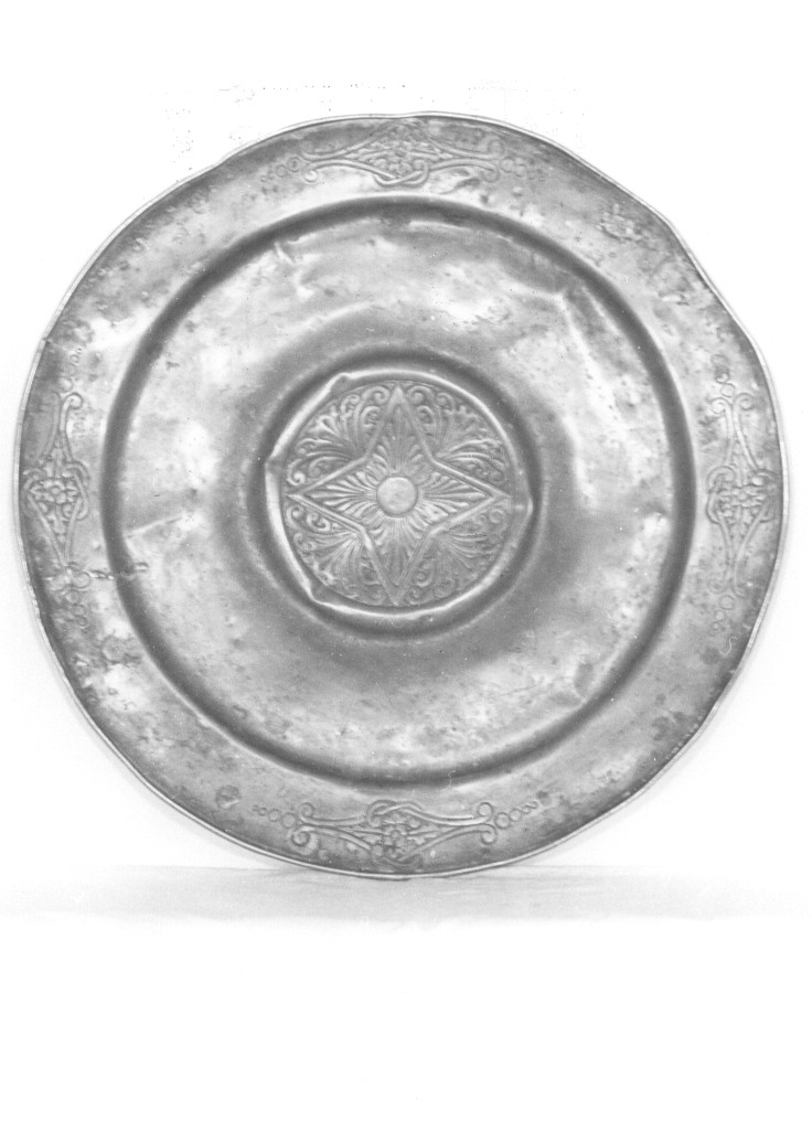 piatto per elemosine, opera isolata - bottega abruzzese (sec. XIX)