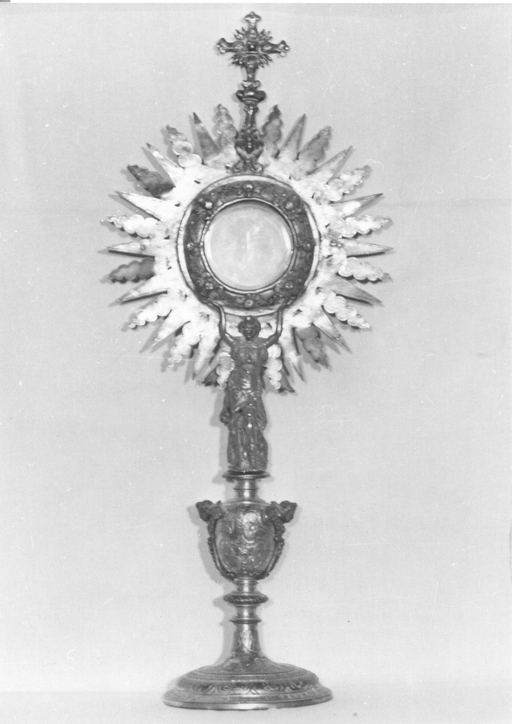 ostensorio - a raggiera, opera isolata - bottega abruzzese (fine/inizio secc. XIX/ XX)