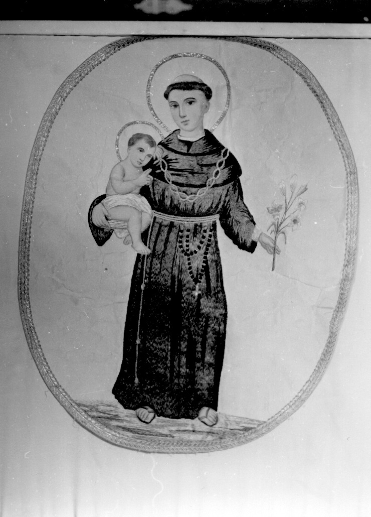 Sant'Antonio (decorazione a ricamo, opera isolata) - ambito abruzzese (sec. XIX)
