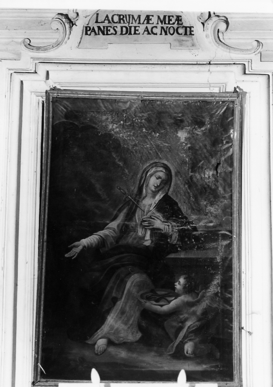 Madonna Addolorata con simboli della Passione (dipinto, opera isolata) - ambito Italia centrale (sec. XVI)