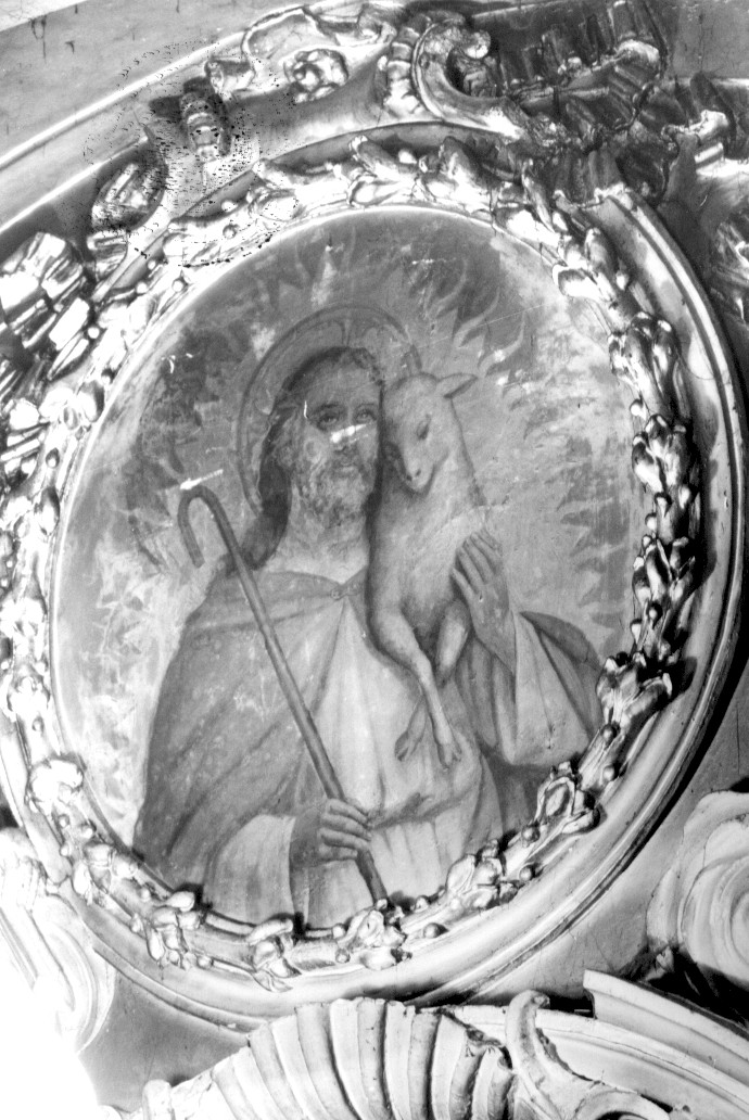 Cristo Buon Pastore (dipinto, opera isolata) - ambito Italia centro-meridionale (fine/inizio secc. XIX/ XX)