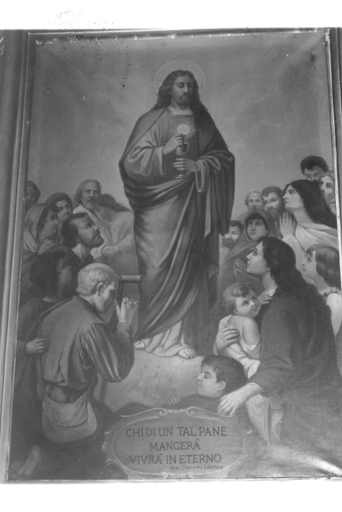 Cristo distribuisce l'eucarestia (dipinto, opera isolata) - ambito italiano (sec. XX)