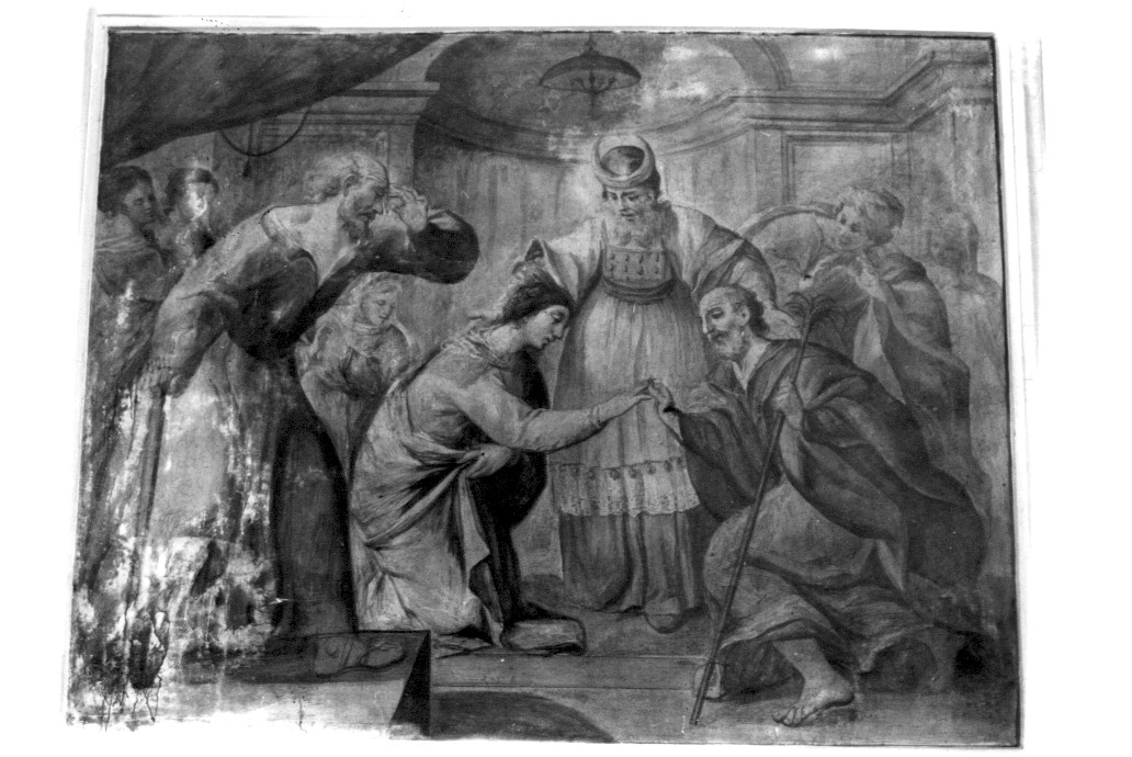 nozze di Giuseppe e Maria, visitazione (dipinto, serie) - ambito Italia centro-meridionale (sec. XVIII)