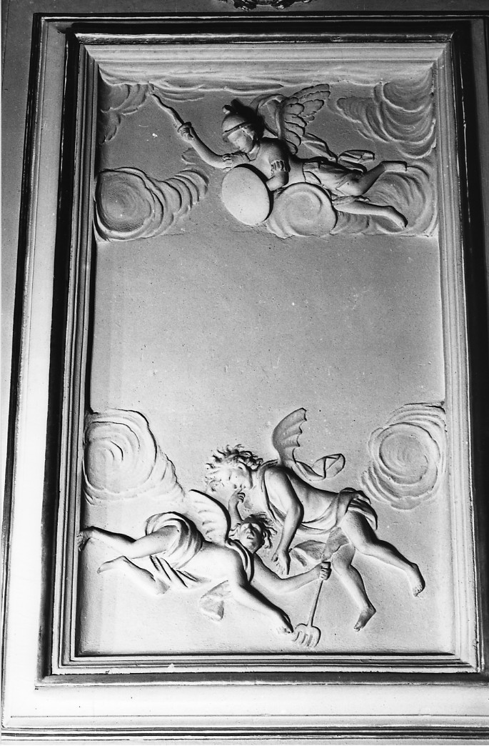 cacciata degli angeli ribelli dal paradiso (formella) - ambito abruzzese (seconda metà sec. XVIII)