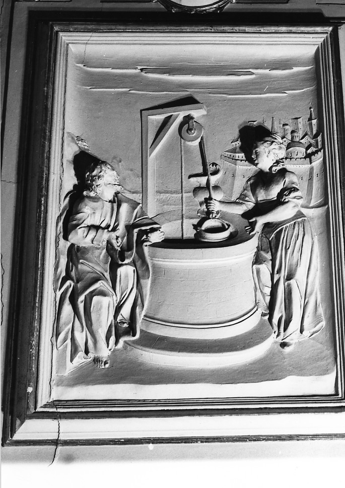 Cristo e la samaritana al pozzo (formella) - ambito abruzzese (seconda metà sec. XVIII)