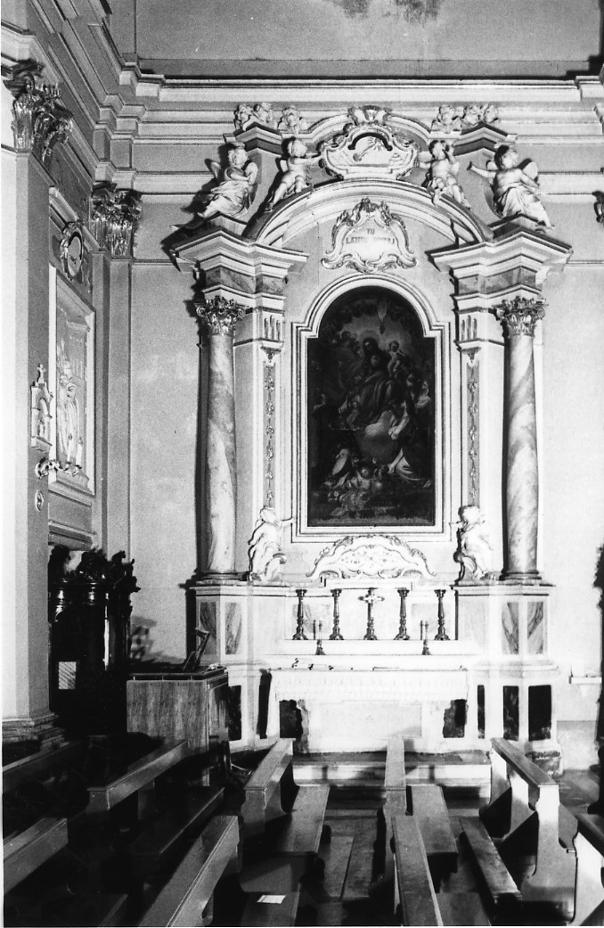 elementi architettonici con motivi decorativi e medaglioni, festoni, angioletti in preghiera (alzata) - ambito abruzzese (seconda metà sec. XVIII)