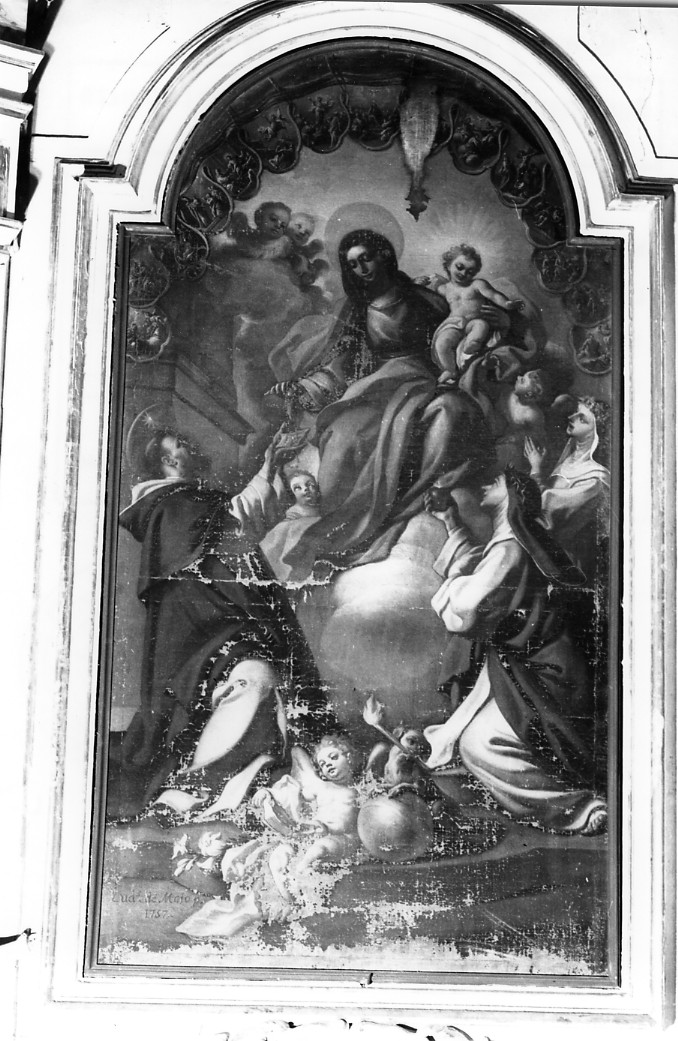 Madonna del Rosario e Santi (dipinto) di De Maio Ludovico (sec. XVIII)