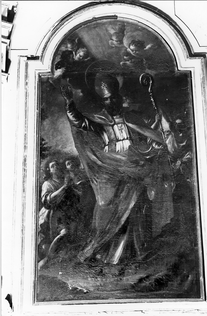 San Donato benedicente (dipinto) di De Maio Ludovico (sec. XVIII)