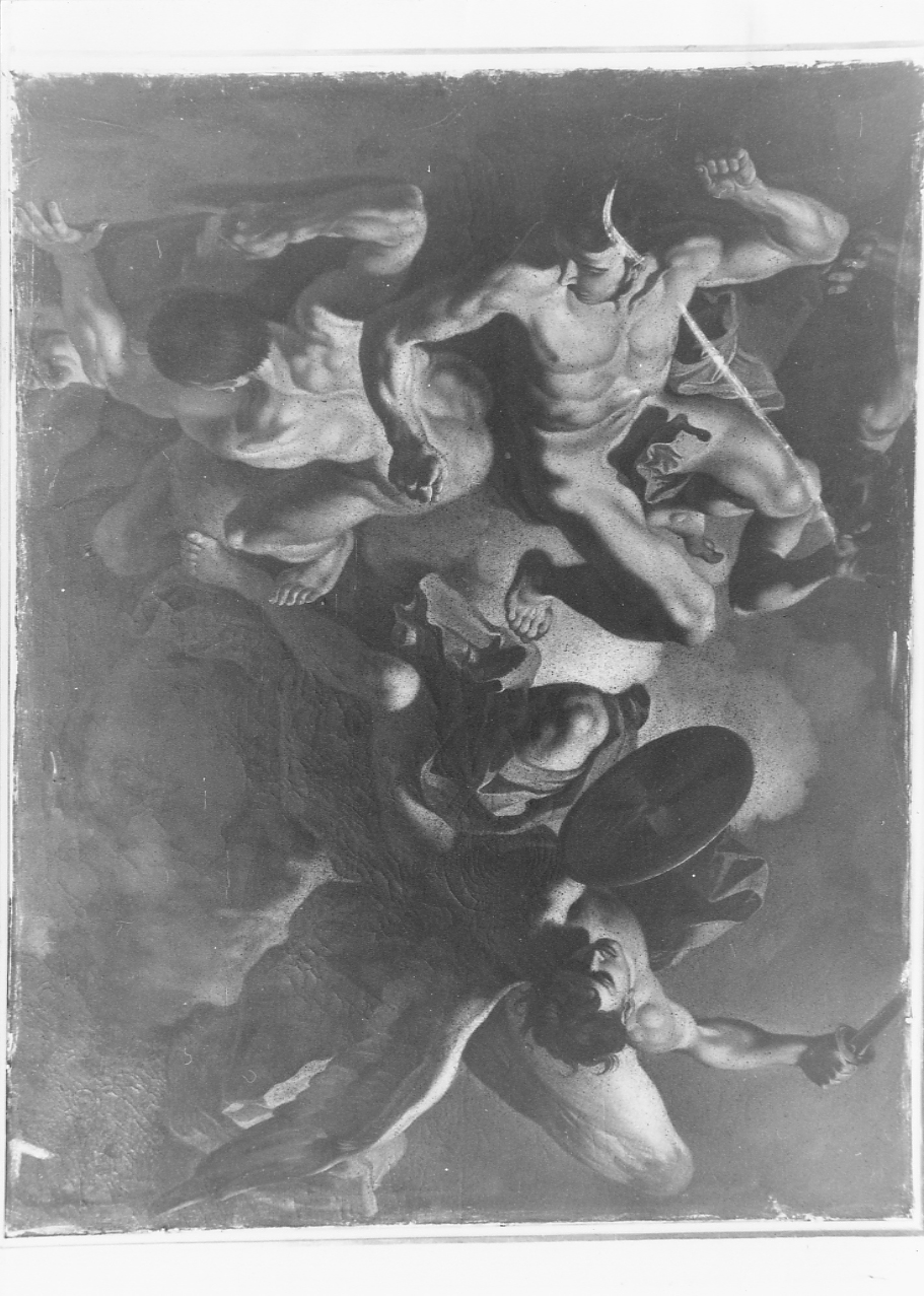 San Michele Arcangelo scaccia gli angeli ribelli dal paradiso (dipinto, opera isolata) di Solimena Francesco detto Abate Ciccio (scuola) (prima metà sec. XVIII)