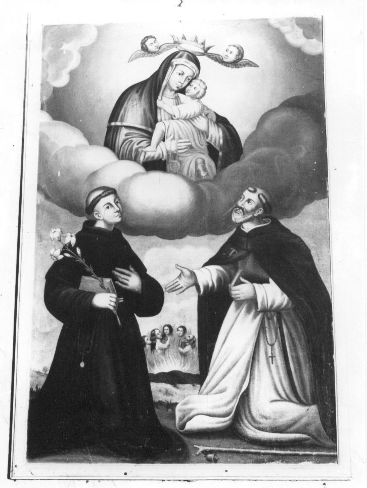 Madonna del Suffragio, Madonna con Bambino tra Sant'Antonio da Padova, Sant'Antonio abate e le anime del purgatorio (dipinto, opera isolata) - ambito Italia centrale (sec. XVIII)