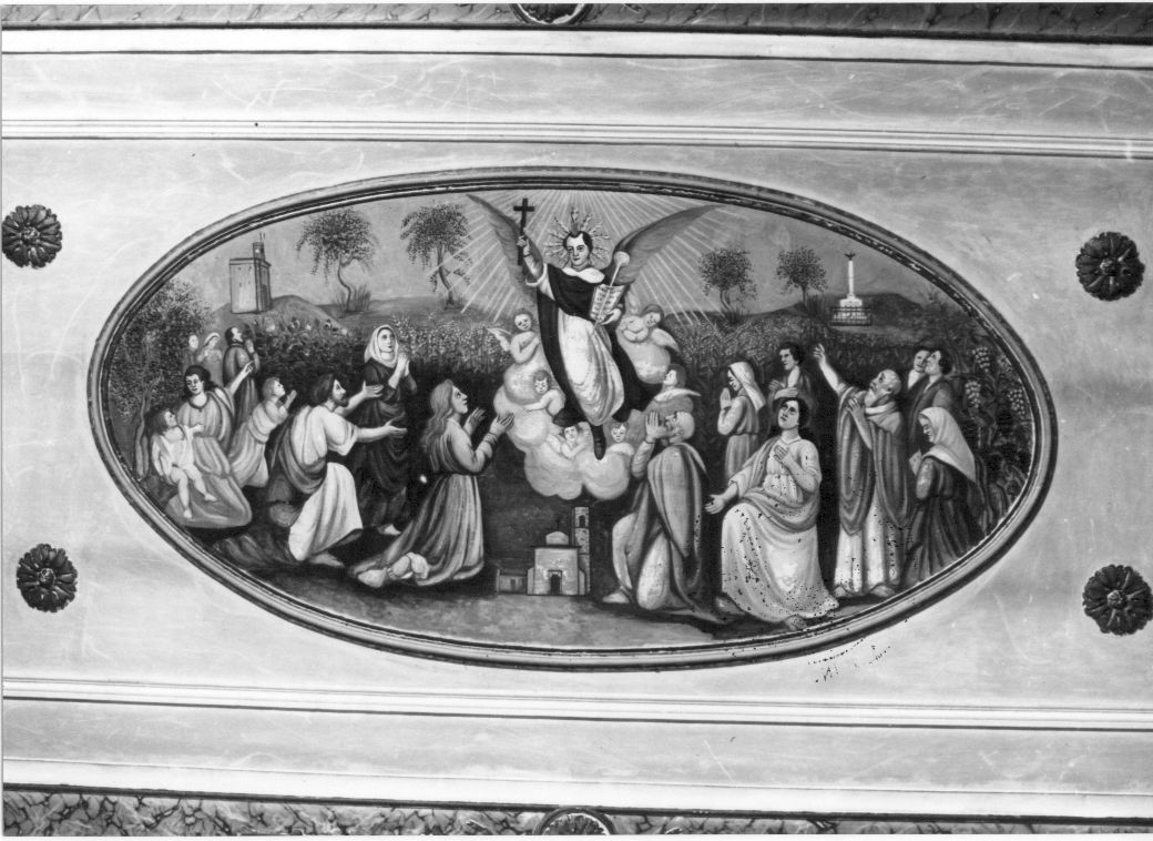 apparizione di San Vincenzo Ferreri agli abitanti di Fallo (dipinto, ciclo) di Napoleoni Cesare (attribuito) (sec. XX)