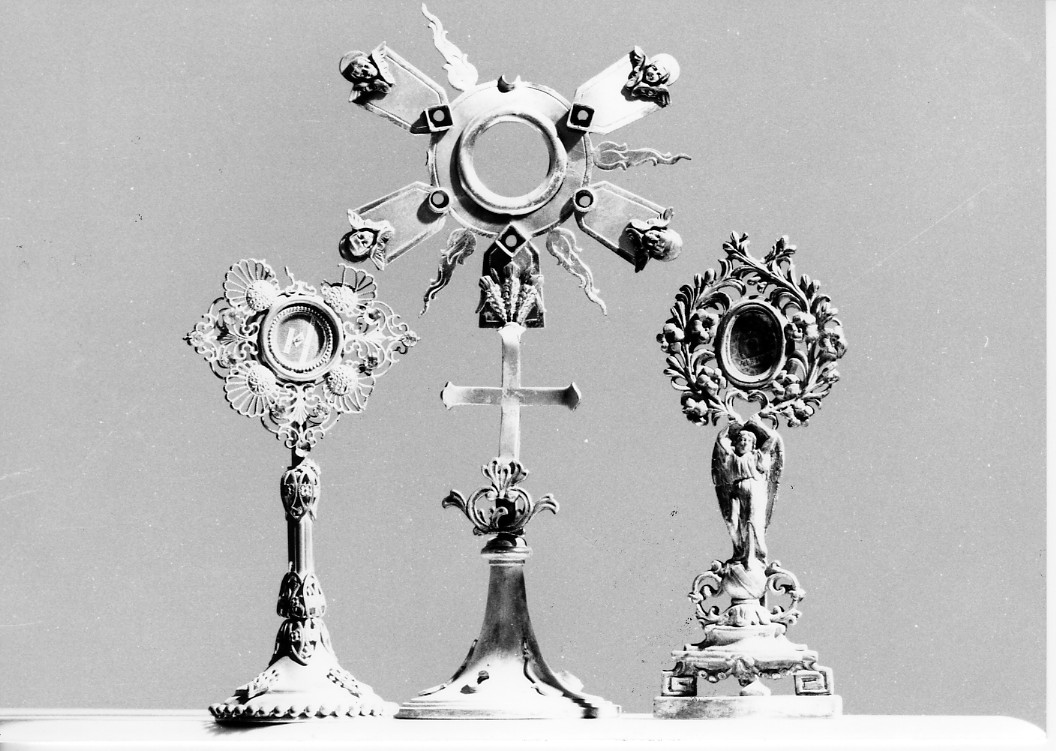 reliquiario - a ostensorio, serie - ambito Italia centrale (fine/inizio secc. XVIII/ XIX)