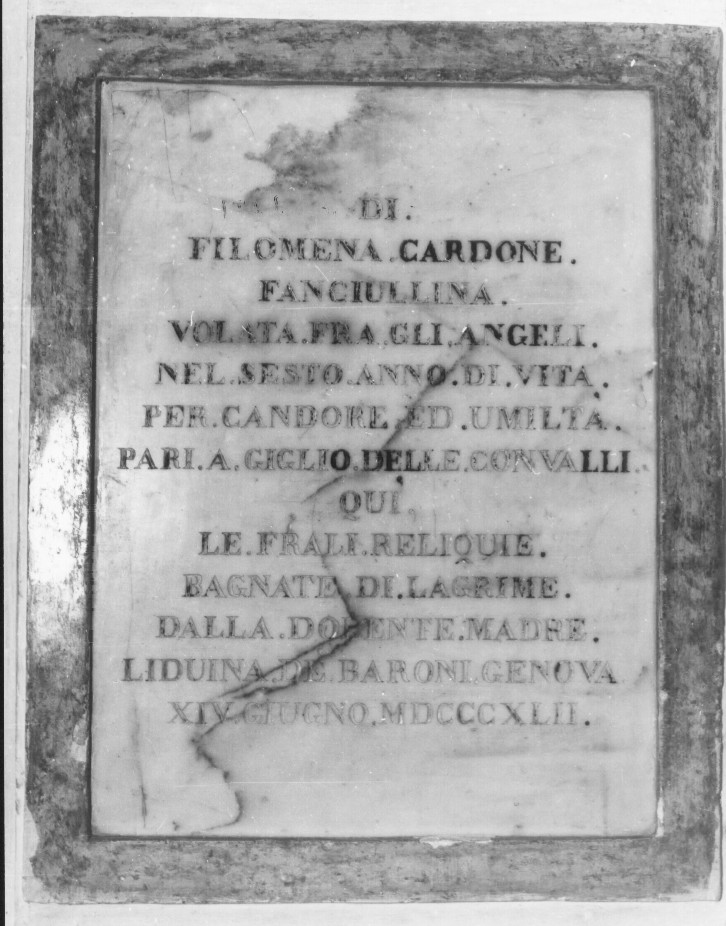 lapide tombale, opera isolata - ambito Italia centrale (sec. XIX)