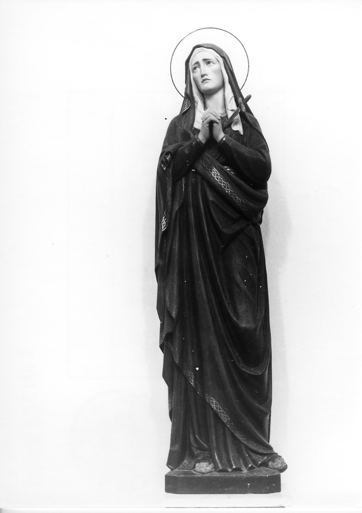 La Madonna Addolorata, Madonna Addolorata (statua) di Mussener Giacomo Vincenzo (attribuito) (metà sec. XX)