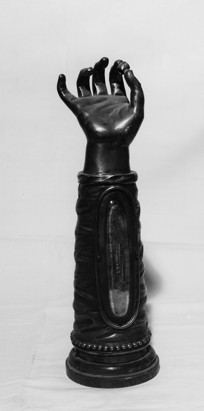 reliquiario antropomorfo - a braccio di Giordano Biagio (sec. XVIII)