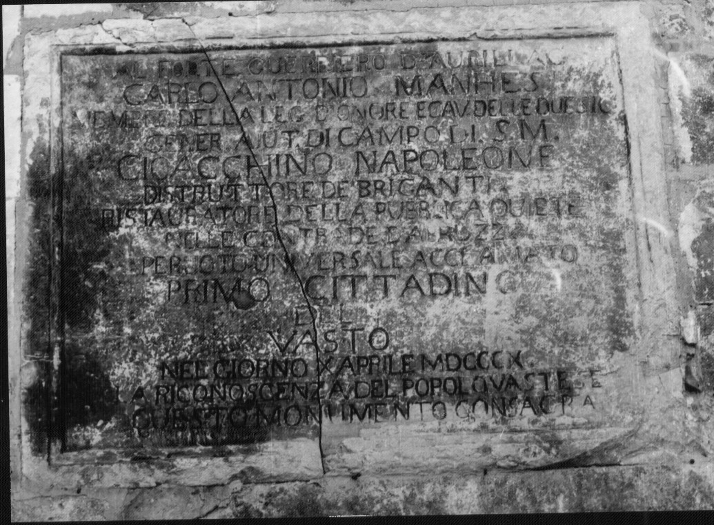 lapide celebrativa, opera isolata - ambito abruzzese (sec. XIX)