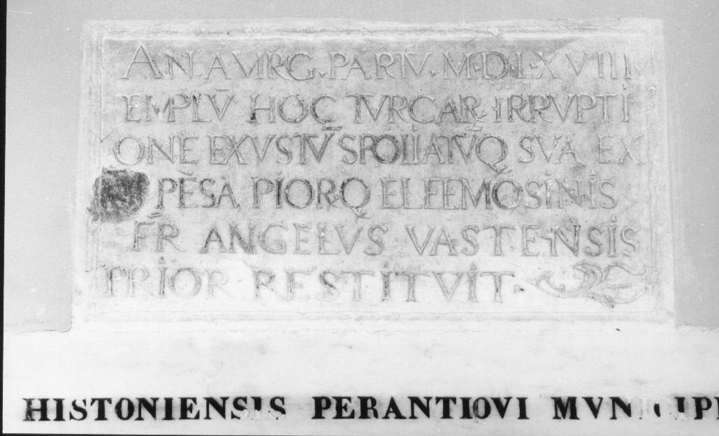 lapide documentaria, opera isolata - ambito abruzzese (sec. XVI)