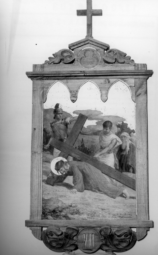 Gesù cade sotto la croce la seconda volta (dipinto) di Carnevali Achille (sec. XX)