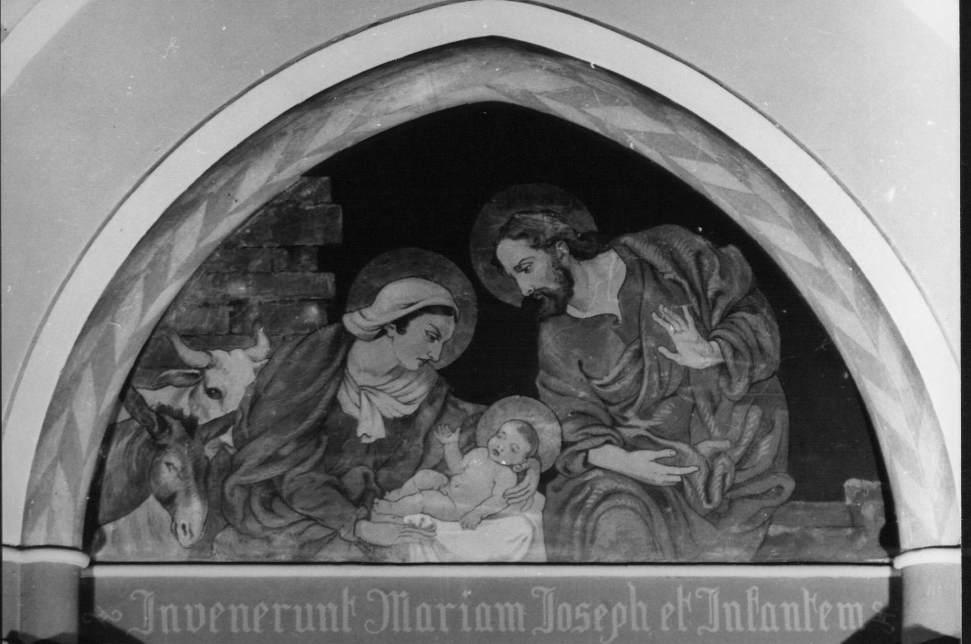 natività di Gesù (dipinto) di Carnevali Achille (sec. XX)