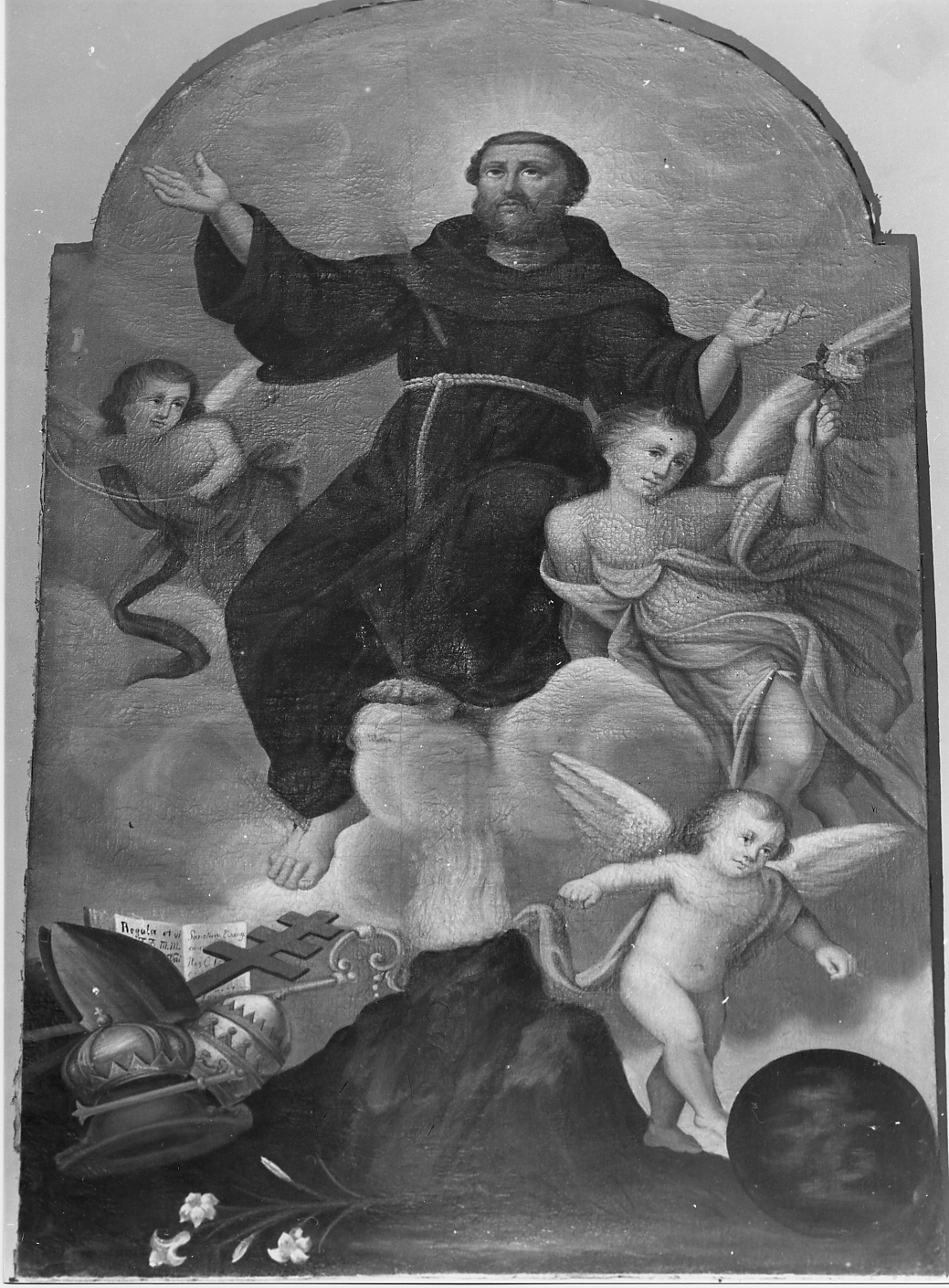 San Giacomo della Marca (?) in gloria (dipinto, opera isolata) di Ranieri Niccolò (attribuito) (sec. XVIII)