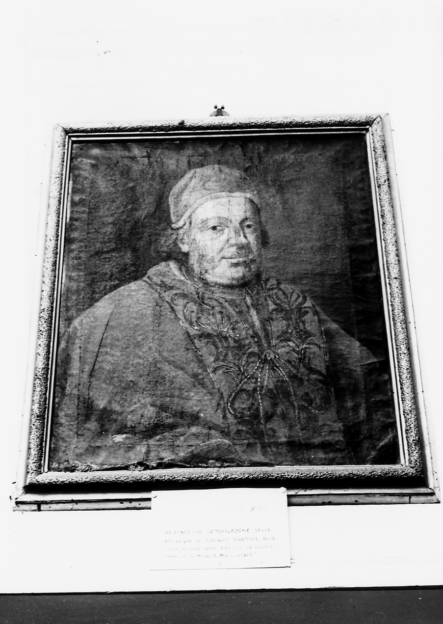 ritratto di papa Clemente XIII (dipinto, opera isolata) - ambito Italia centrale (sec. XVIII)