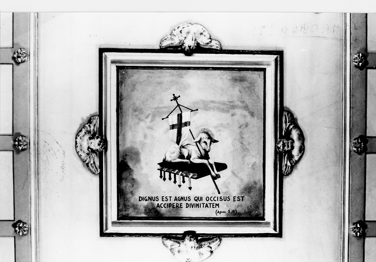 Agnus Dei con vessillo e libro (dipinto, ciclo) - ambito Italia centrale (sec. XX)