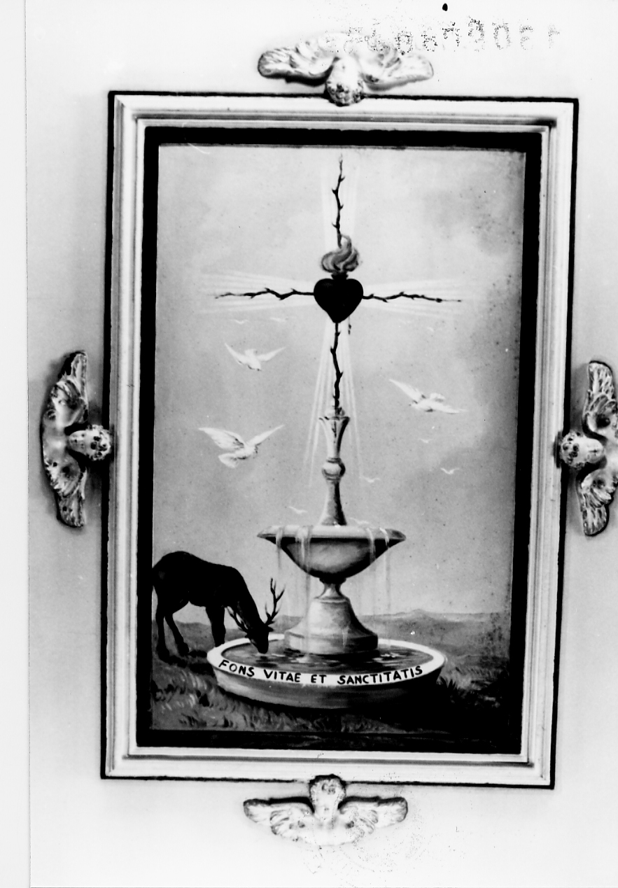 fontana della vita e della salvezza con attributi di Cristo (dipinto, ciclo) - ambito Italia centrale (sec. XX)