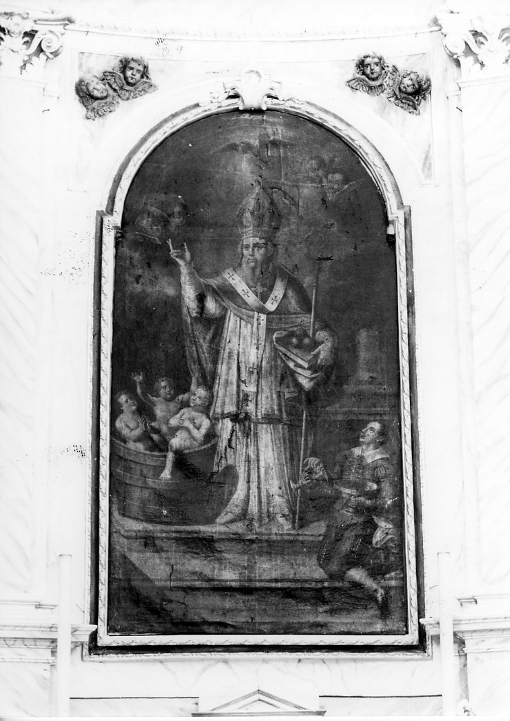 San Nicola di Bari resuscita i tre fanciulli (dipinto, opera isolata) - ambito Italia centrale (sec. XVIII)