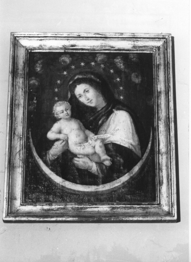 Mamma nostra, Madonna con Bambino su mezza luna (dipinto, opera isolata) - ambito Italia centrale (sec. XIX)