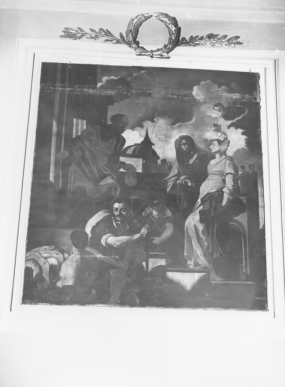 visitazione a Sant'Elisabetta (dipinto) di Prepositi Giuseppe (sec. XVIII)